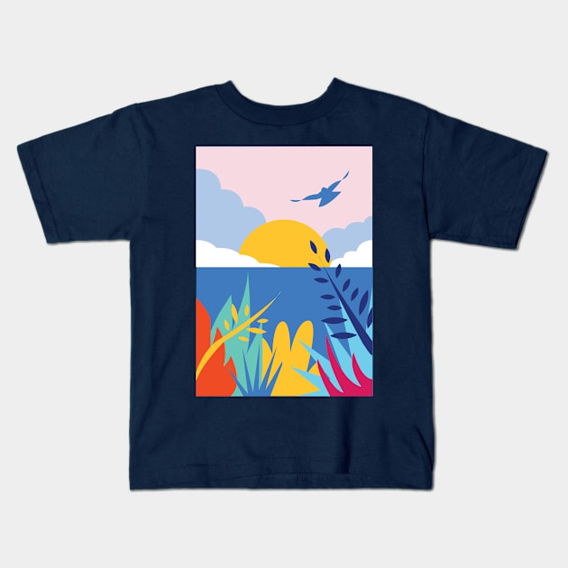 Sea and Sun Kids T-Shirt by Malikom